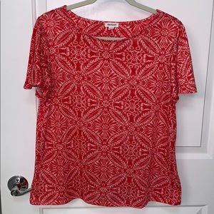 Westport Cute Summer Orange Short Sleeve Top Large
